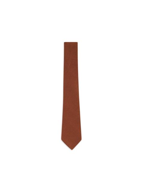 ZEGNA rust-textured silk tie