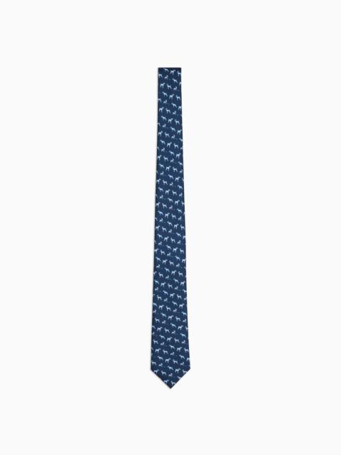 ASV silk tie with puppy print