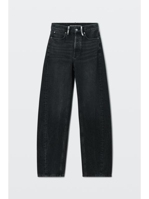 Alexander Wang crystal hotfix belt loop mid-rise relaxed jean