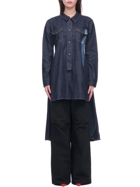 Yohji Yamamoto Denim Button Up Shirt Dress