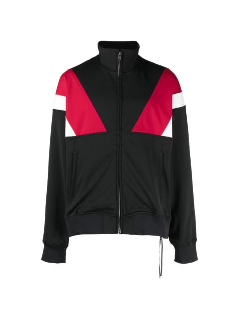 embroidered-logo colour-block jacket