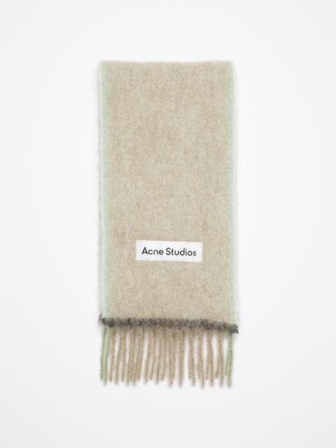 Wool mohair scarf - Narrow - Beige/grey