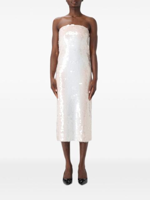 Max Mara sequin-embellished strapless midi dress