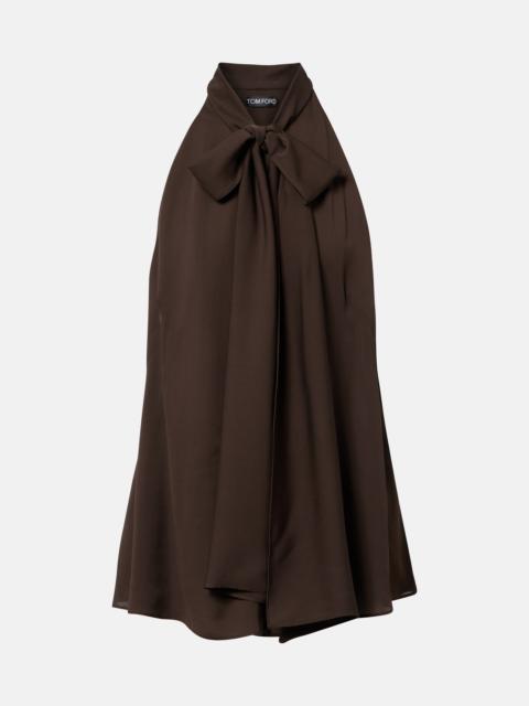 TOM FORD Tie-neck silk georgette top