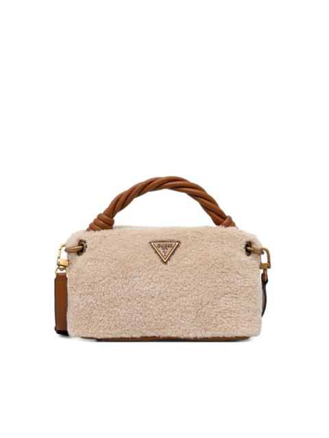 GUESS USA fuzzy twisted tote bag