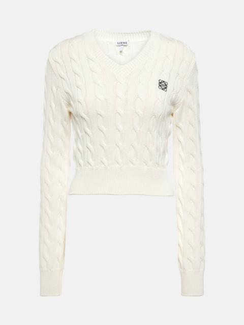 Anagram cable-knit cotton sweater