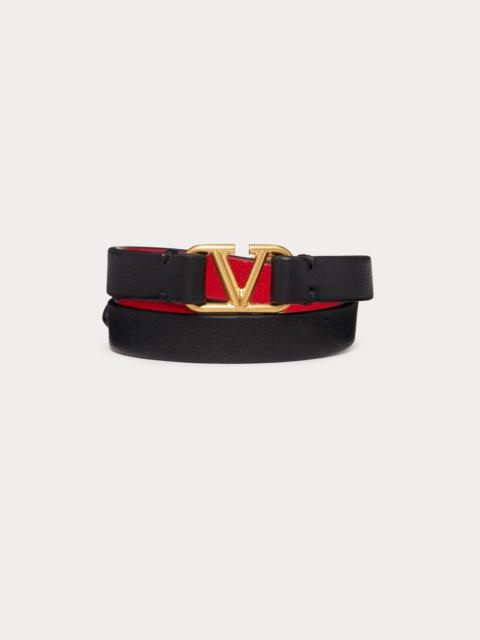 Valentino VLOGO SIGNATURE DOUBLE-STRAP BRACELET IN CALFSKIN