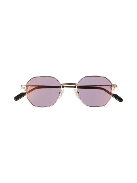 Cartier 50mm Round Sunglasses in Dark Gold at Nordstrom