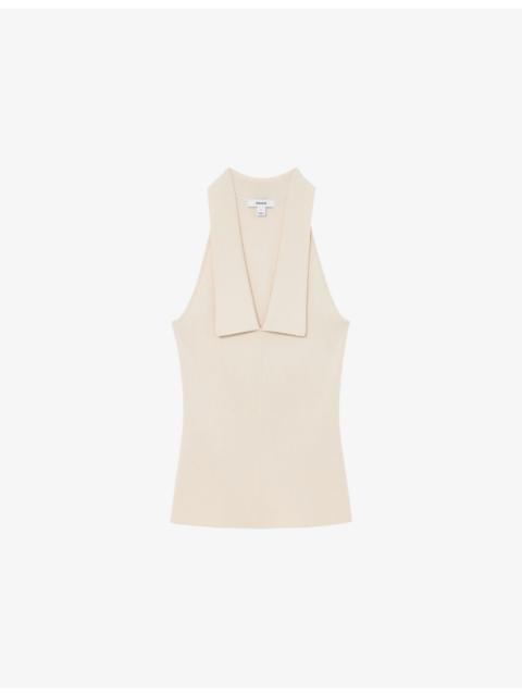 REISS Vera Ribbed Knitted Vest Top