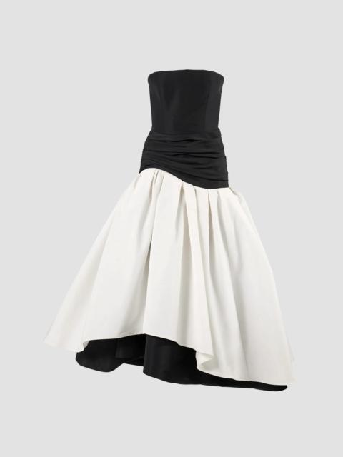 CAROLINA HERRERA Women's Colorblocked Silk Drop-Waist Gown - Ivory Black