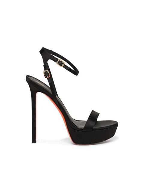 Santoni Women’s black satin high-heel sandal