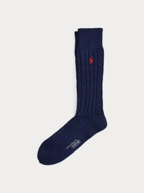 Polo Ralph Lauren Cable-Knit Cotton-Blend Socks