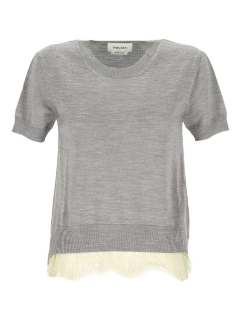 Alexander McQueen ribbed-trim top