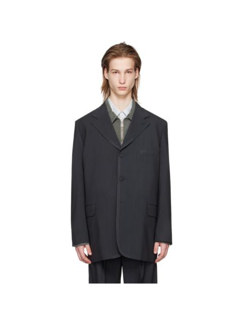 SUPER120'S FINE WOOL WASHER TROPICAL DOUBLE BREASTED JACKET