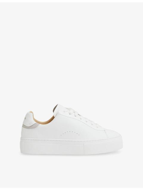 REISS Francesca Chunky-Sole Leather Low-Top Trainers