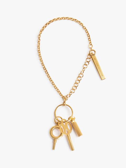 Victoria Beckham Key Charm Anklet in Gold