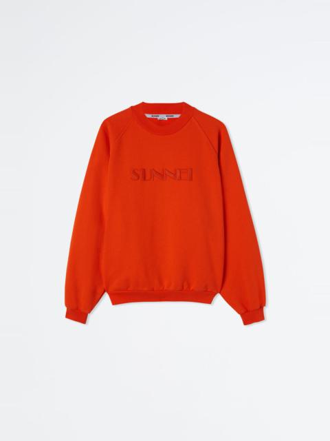 ORANGE SWEATSHIRT WITH EMBROIDERED LOGO