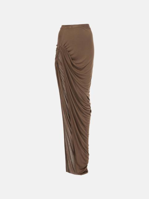 Twist draped maxi skirt