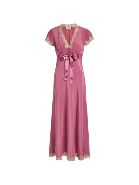 RIXO Marlice lace bow-detail midi dress