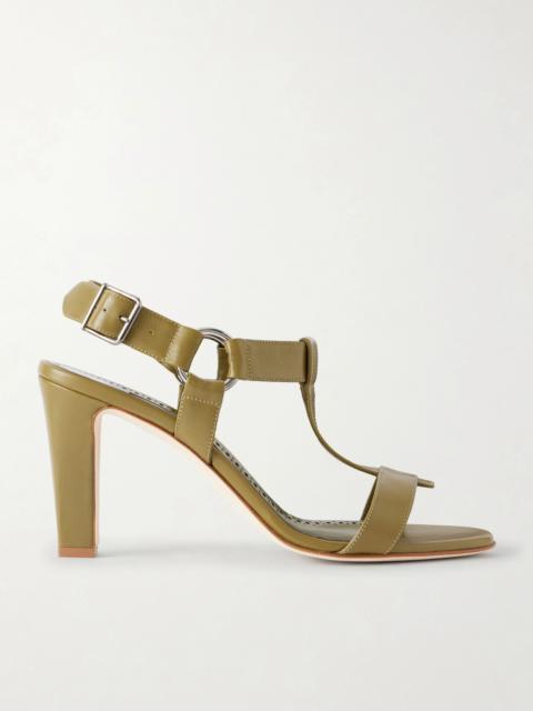 Manolo Blahnik Miona 90 Leather Sandals