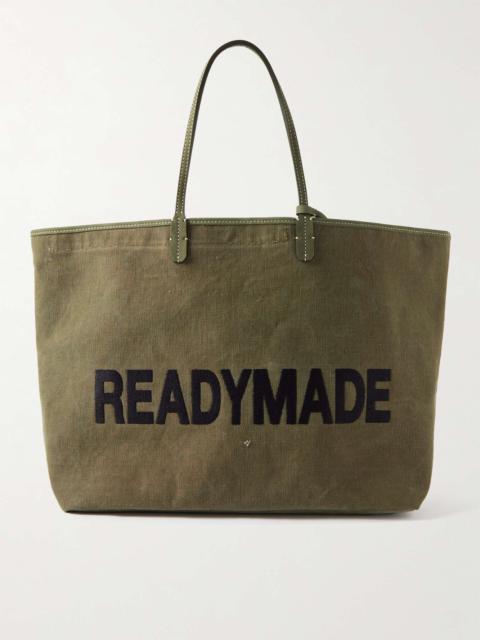 Readymade Dorothy Large Nubuck-Trimmed Logo-Embroidered Canvas Tote Bag