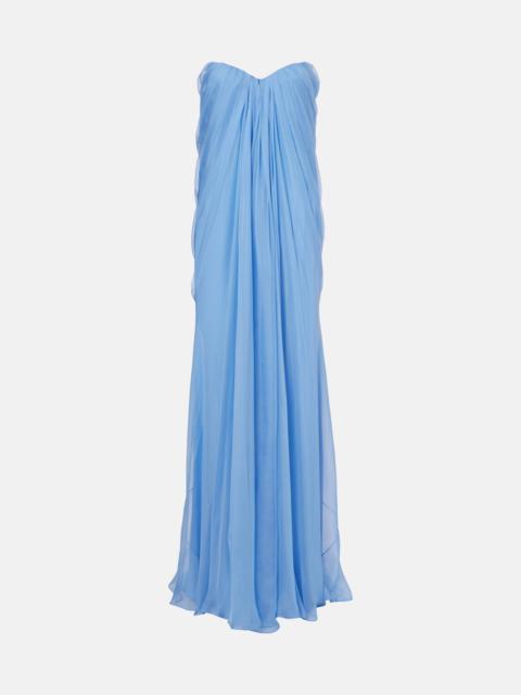 Alexander McQueen Silk bustier gown