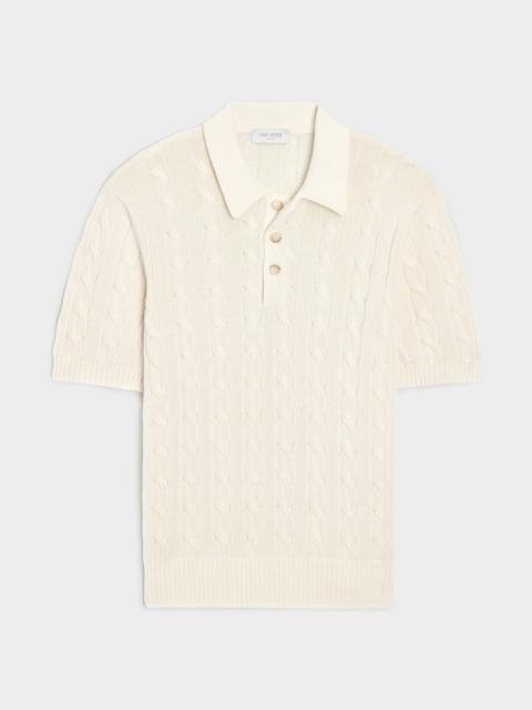 TODD SNYDER Italian Cotton Cable Sweater Polo