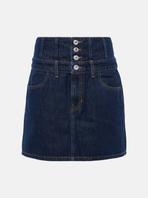 RE/DONE Corset denim high-rise miniskirt