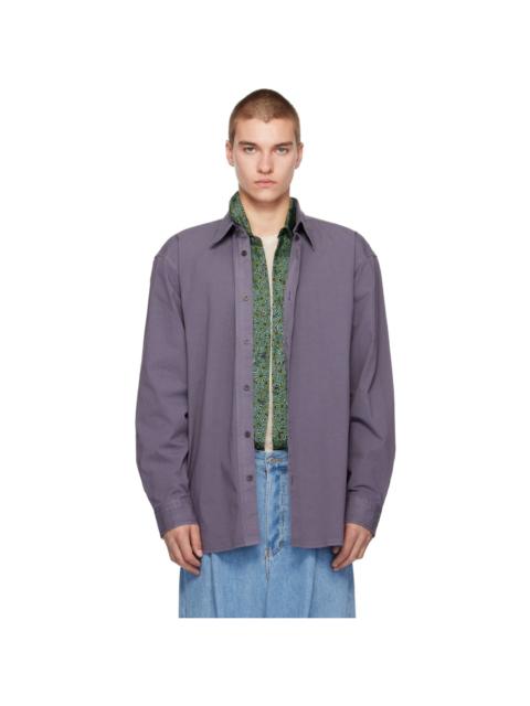 Dries Van Noten Purple Cotton Poplin Shirt