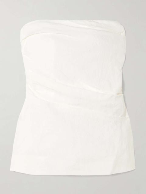 TOVE Izel linen bandeau top Off-white