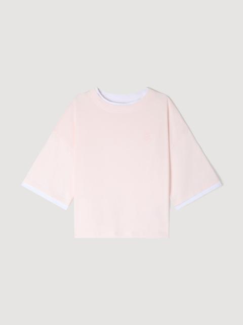 Sandro T-SHIRT WITH CONTRASTING TRIM
