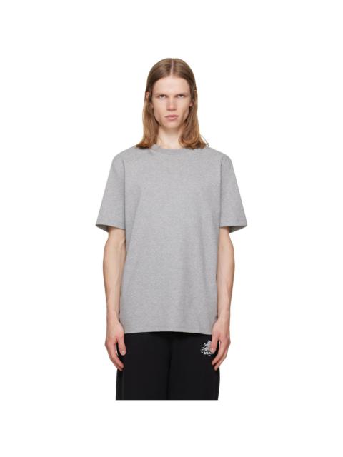 Balmain Gray Embroidered 'Balmain Paris' T-shirt