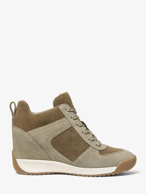 MICHAEL KORS Nikko S2 Perforated Suede Wedge Trainer