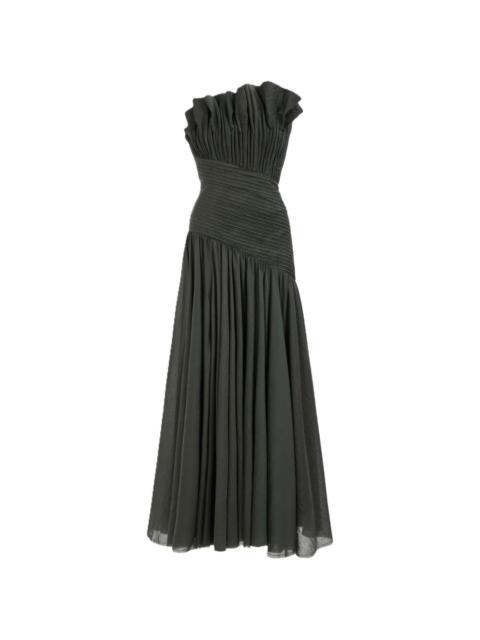 Aje. Aquiline strapless fanned gown