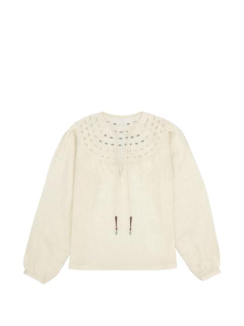 FORTELA embroidered linen blouse