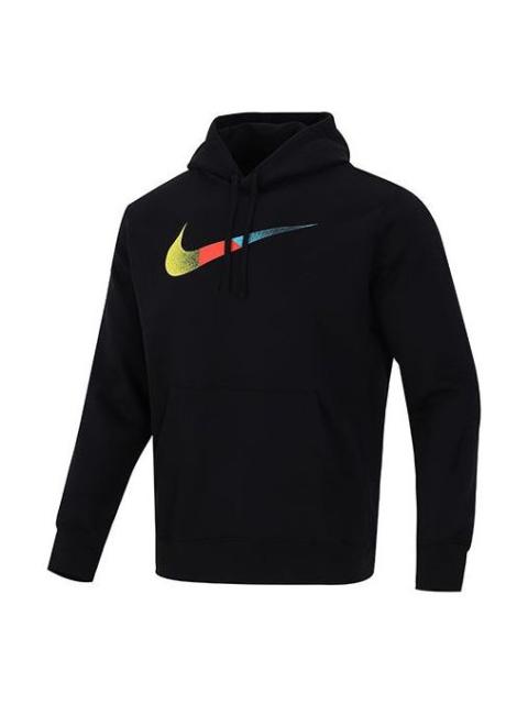 Nike Men's Nike Nsw Bb Po Hdy Swsh Brnd Riff Contrasting Colors Logo Sports Pullover Black DM2395-010