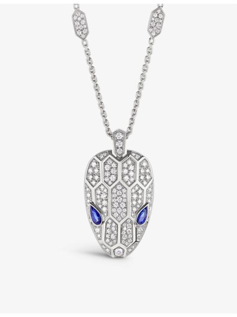 BVLGARI Serpenti 18ct white gold, 2.07ct brilliant-cut diamond and sapphire necklace