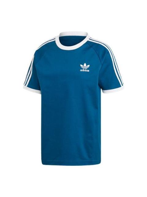 adidas originals Cw Tee Logo Embroidered Stripe Sports Round Neck Short Sleeve DV1631