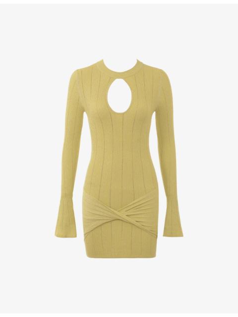 House of CB Aziza Long-Sleeve Fine-Knit Mini Dress