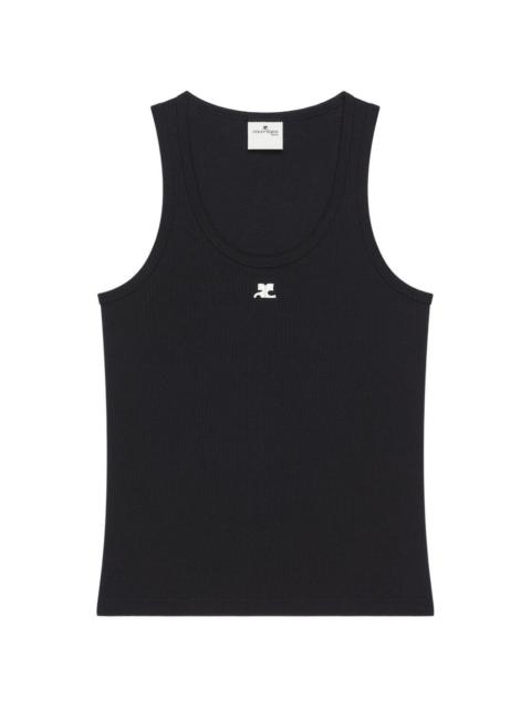 courrèges 90's logo-detail ribbed top