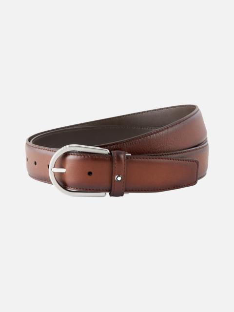 Montblanc Horseshoe buckle brown 35 mm leather belt