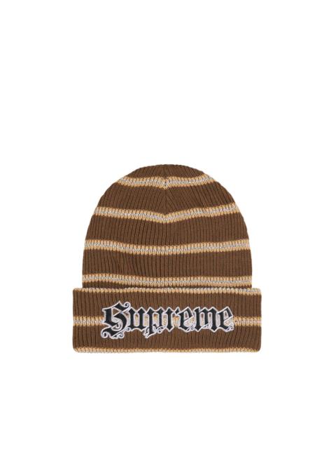 Supreme metallic-stripe beanie hat