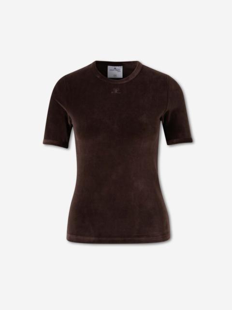 courrèges VELVET LOGO T-SHIRT