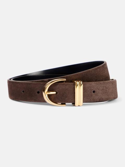 KHAITE Lucca suede belt | REVERSIBLE