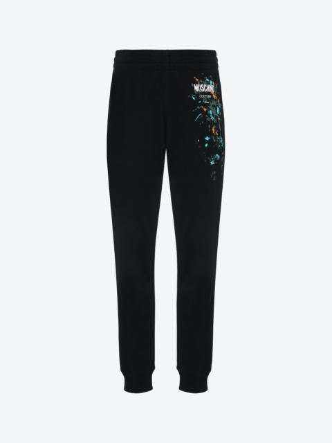 Moschino PAINTED EFFECT ORGANIC FLEECE JOGGERS