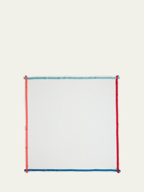 Loro Piana Soffio Rain Cashmere/Silk Scarf, White