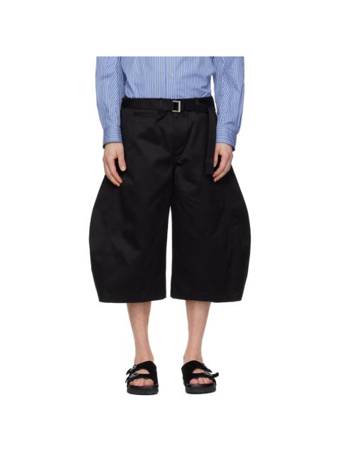 sacai Black Cotton Chino Trousers