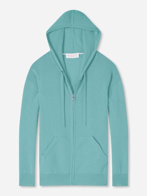 Derek Rose Women's Hoodie Daphne Cashmere Sea Foam Green