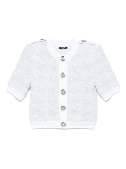 Balmain short-sleeve tweed cardigan