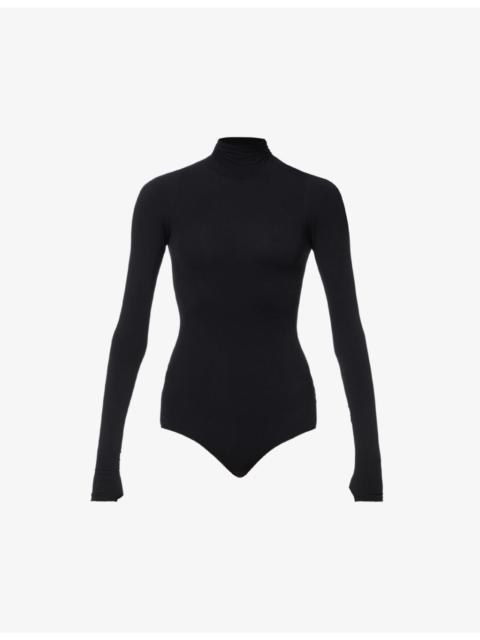commando Ballet thumbhole-detail stretch-woven body